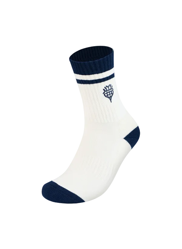 Yonex Sports Crew Socks 19273 (White/Navy) - Nature Series Limited Edition