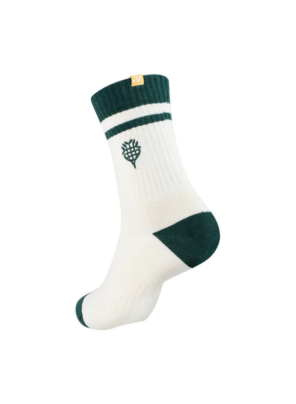 Yonex Sports Crew Socks 19273 (White/Green) - Nature Series Limited Edition