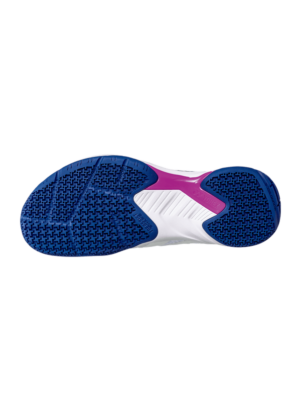 Yonex Badminton Shoe Power Cushion Cascade Accel Wide Unisex (White/Purple) - Nexus Badminton