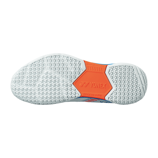 Yonex Badminton Shoe Power Cushion Strider Flow Lace Junior (White/Sky Blue) - Nexus Badminton