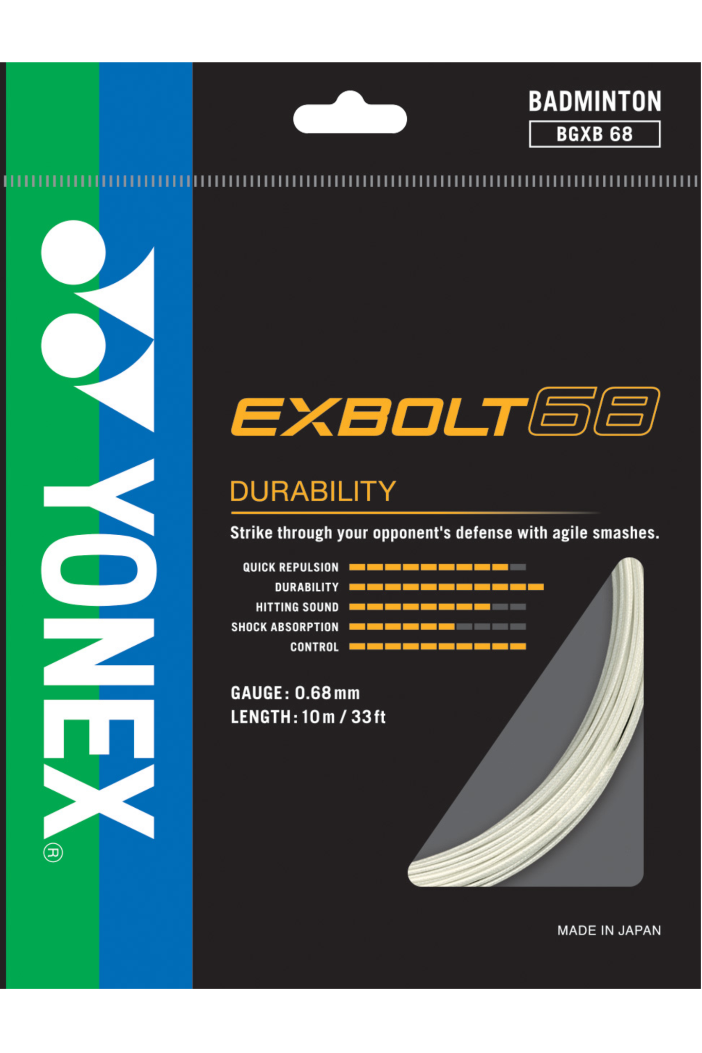 Yonex Badminton String Exbolt 68 - 10m Set & 200m Reel - Nexus Badminton