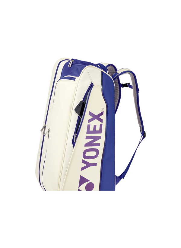 Yonex Expert 6 Racquet Bag (White/Deep Blue) - Nexus Badminton