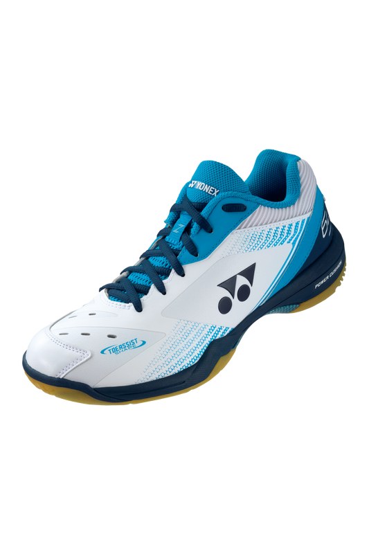 Yonex Badminton Shoe Power Cushion 65Z3 Men (White/Ocean Blue) - Nexus Badminton