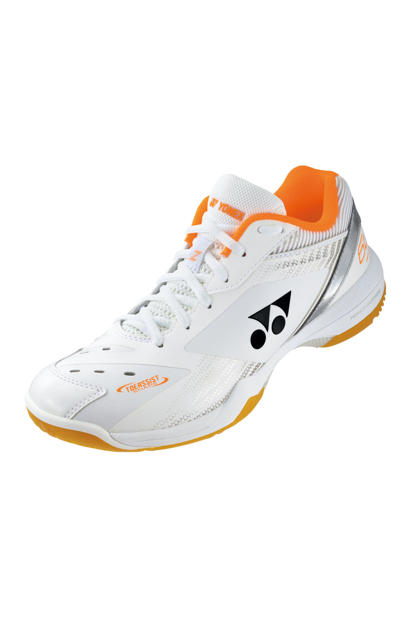 Yonex Badminton Shoe Power Cushion 65Z3 Wide Unisex (White/Orange) - Nexus Badminton
