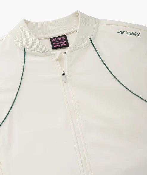 Yonex Women's Warm-Up Jacket 58121 Pearl Beige collar detail