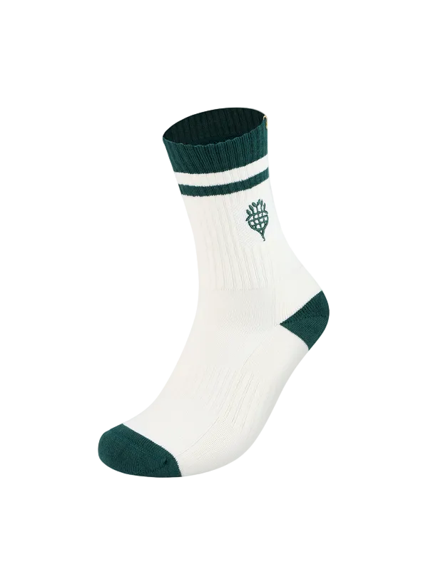 Yonex Sports Crew Socks 19273 (White/Green) - Nature Series Limited Edition