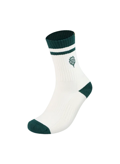 Yonex Sports Crew Socks 19273 (White/Green) - Nature Series Limited Edition