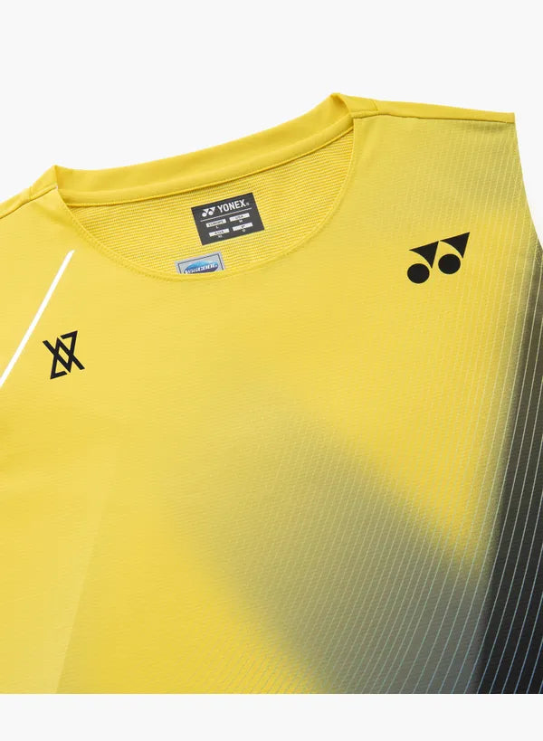 Yonex Men's Sleeveless Top 10798 Laser Yellow upper detail