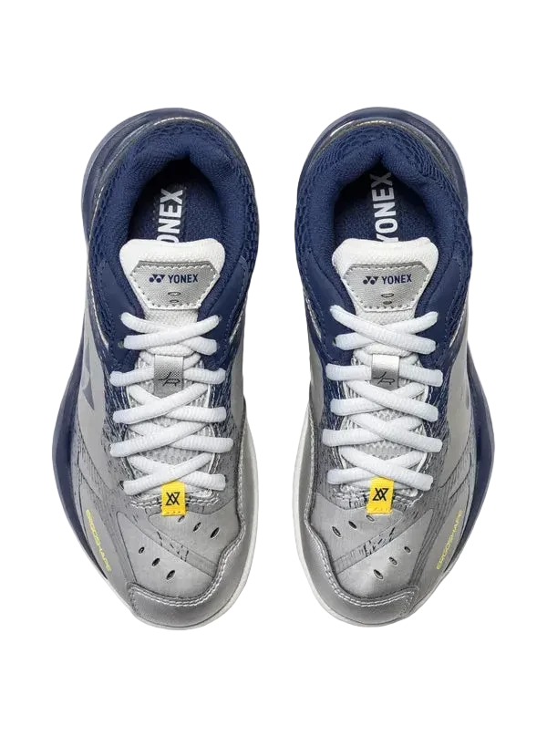 Yonex Badminton Shoe Power Cushion 65 Junior (Silver/Navy) - VA Edition - Nexus Badminton