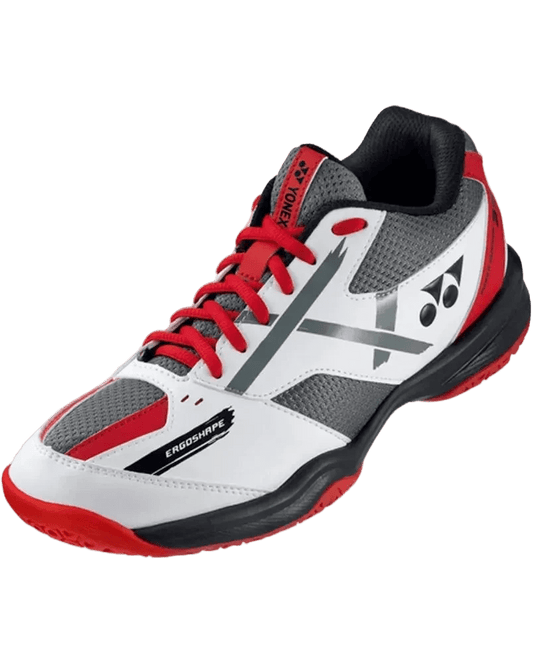 Yonex Badminton Shoe Power Cushion 39 Wide Unisex (White/Red) - Nexus Badminton