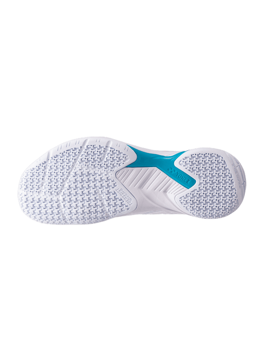 Yonex Badminton Shoe Power Cushion Cascade Accel Wide Unisex (White/Skyblue) - Nexus Badminton