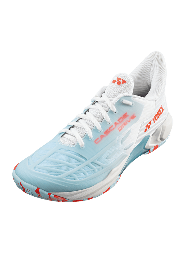 Yonex Badminton Shoe Power Cushion Cascade Drive 2 Unisex (White/Water Blue) - Nexus Badminton