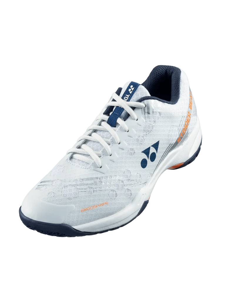 Yonex Badminton Shoe Power Cushion Strider Beat Unisex (White/Orange) - Nexus Badminton
