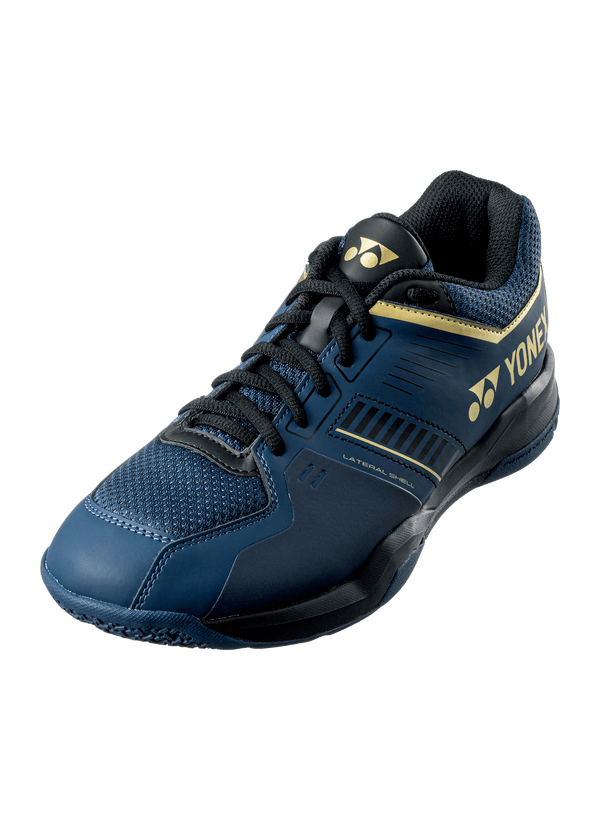 Yonex Badminton Shoe Power Cushion Strider Flow Wide (Navy/Gold) - Nexus Badminton