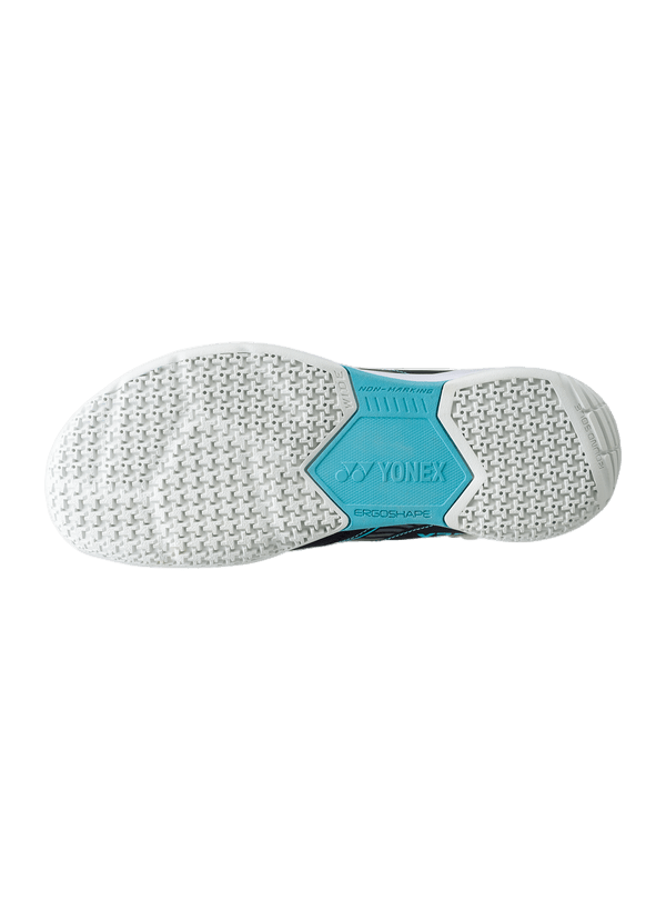 Yonex Badminton Shoe Power Cushion Strider Flow Wide Unisex (Black/Blue) - Nexus Badminton