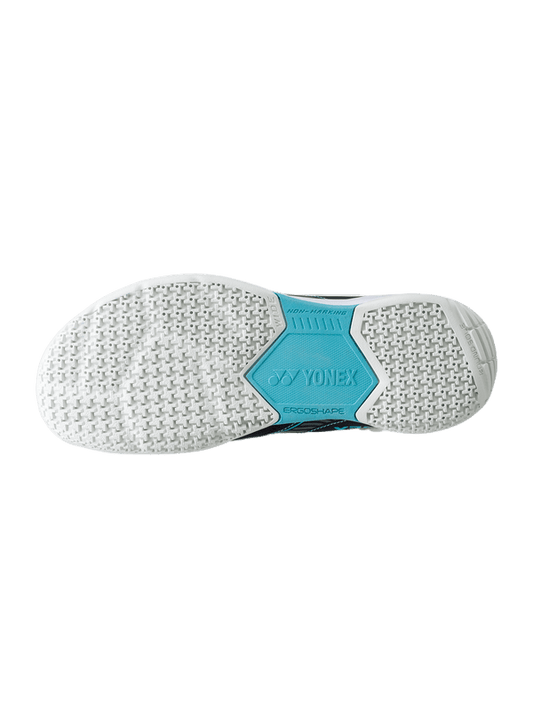 Yonex Badminton Shoe Power Cushion Strider Flow Wide Unisex (Black/Blue) - Nexus Badminton