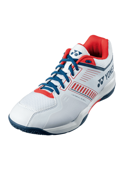 Yonex Badminton Shoe Power Cushion Strider Flow Wide (White/Red) - Nexus Badminton