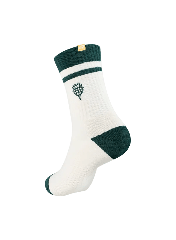 Yonex Sports Crew Socks 19273 (White/Green) - Nature Series Limited Edition - Nexus Badminton
