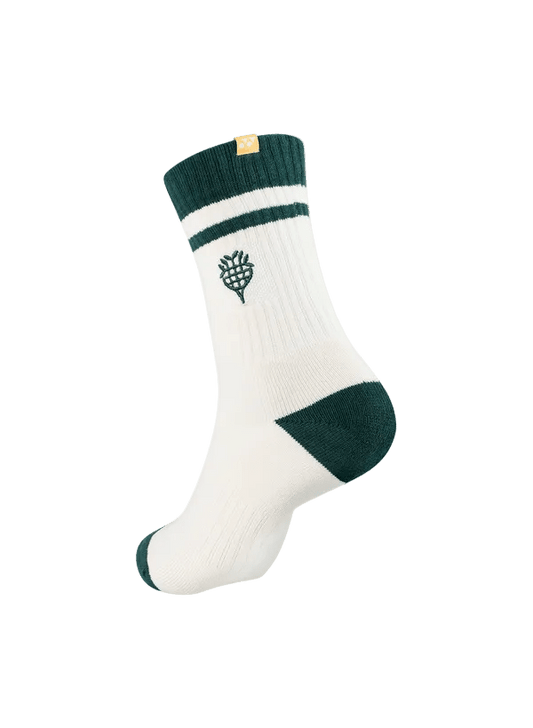 Yonex Sports Crew Socks 19273 (White/Green) - Nature Series Limited Edition - Nexus Badminton