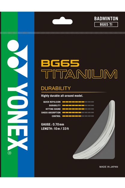 Yonex Badminton String BG65 Titanium - 10m Set & 200m Reel - Nexus Badminton