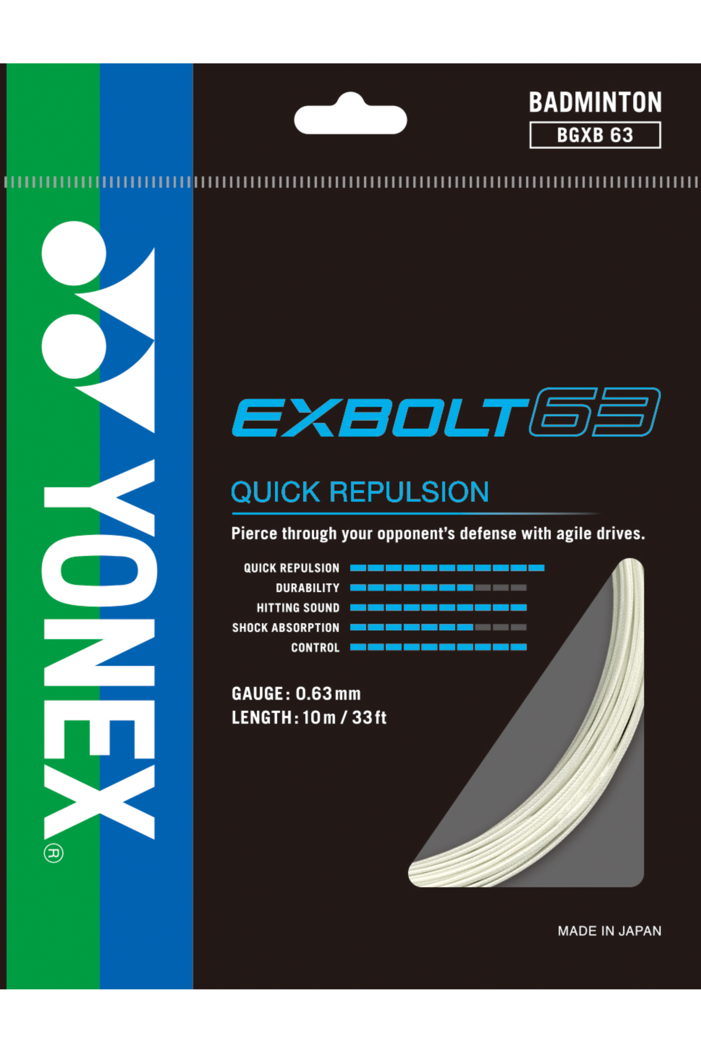 Yonex Badminton String Exbolt 63 - 10m Set & 200m Reel - Nexus Badminton